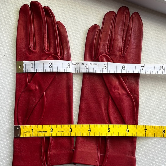 NWOT Italian Leather kid gloves / Red / Size 5.5-6 - Picture 9 of 9